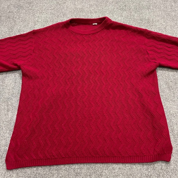 Other - Vintage 00s Red Acrylic Men's Pullover Sweater